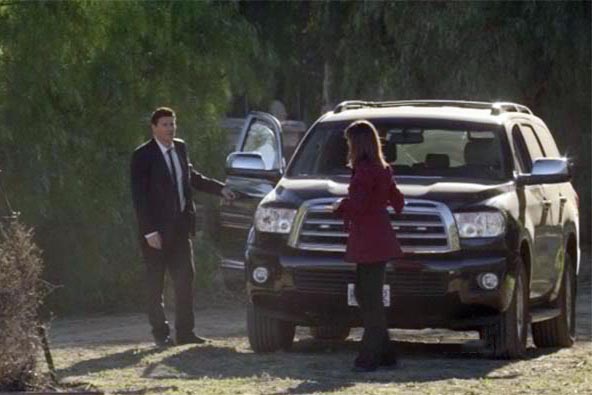 Here we have one of the more blatant examples of product placement. In the TV series <i>Bones</i>, the characters ride around in Toyotas – okay, fine, it's understandable producers want to keep costs down and flashing the Toyota logo every now and then brings them a few bucks. But this series takes things a step – well, several leaps – past that. Every now and then the characters will just stop trying to solve whatever case is before them in order to discuss some cool feature of their vehicle for a minute or so. It's jarring, and an obvious tactic to outwit viewers who have PVRed the show and skip the commercials.