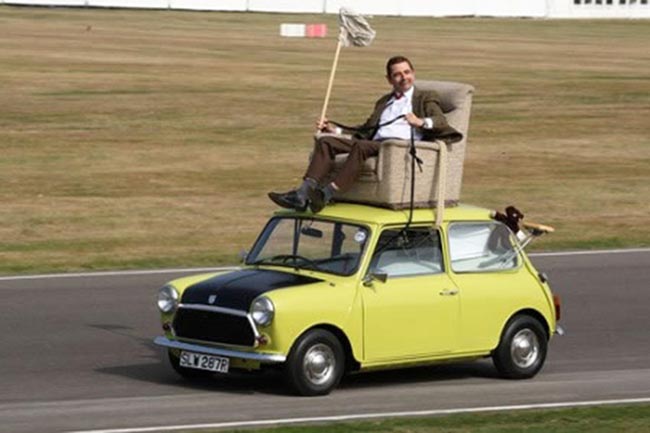 As much as his brown tweed suit and red necktie, Mr. Bean's Mini is a large part of his identity, in both his TV series and his two films. In fact, the car is a reflection of his identity. At first glance, Mr. Bean may look nerdy and small, but scratch away that surface and you'll discover a layer of cleverness that always finds a way to come out on top. Appearances can be deceptive.