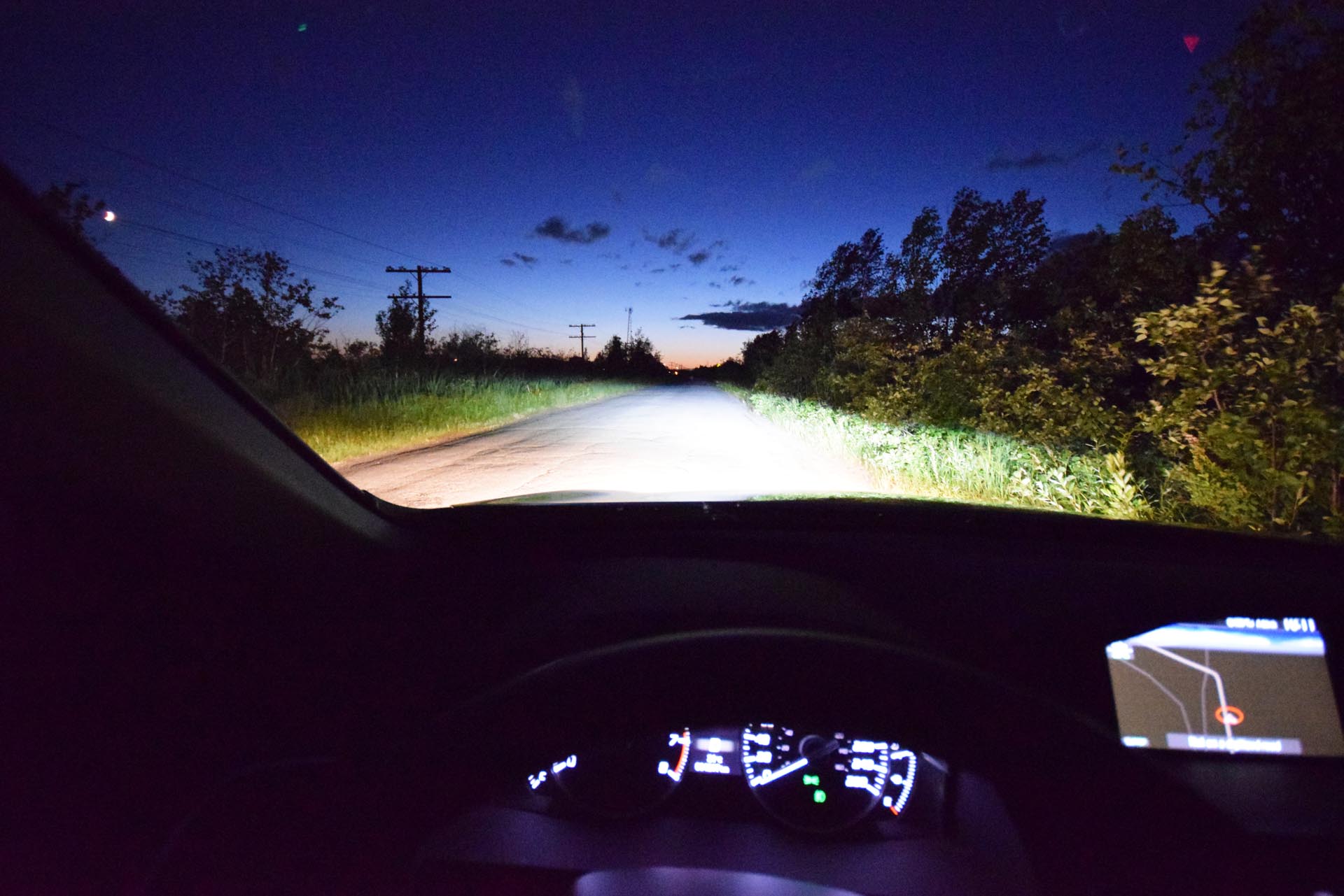 Here’s a visualization of the lighting output from Acura’s LED lighting system, in the new RDX. Note the thick saturation, brilliant cut-off line, minimal dark spots, and peripheral lighting which extends well off of the roadway.