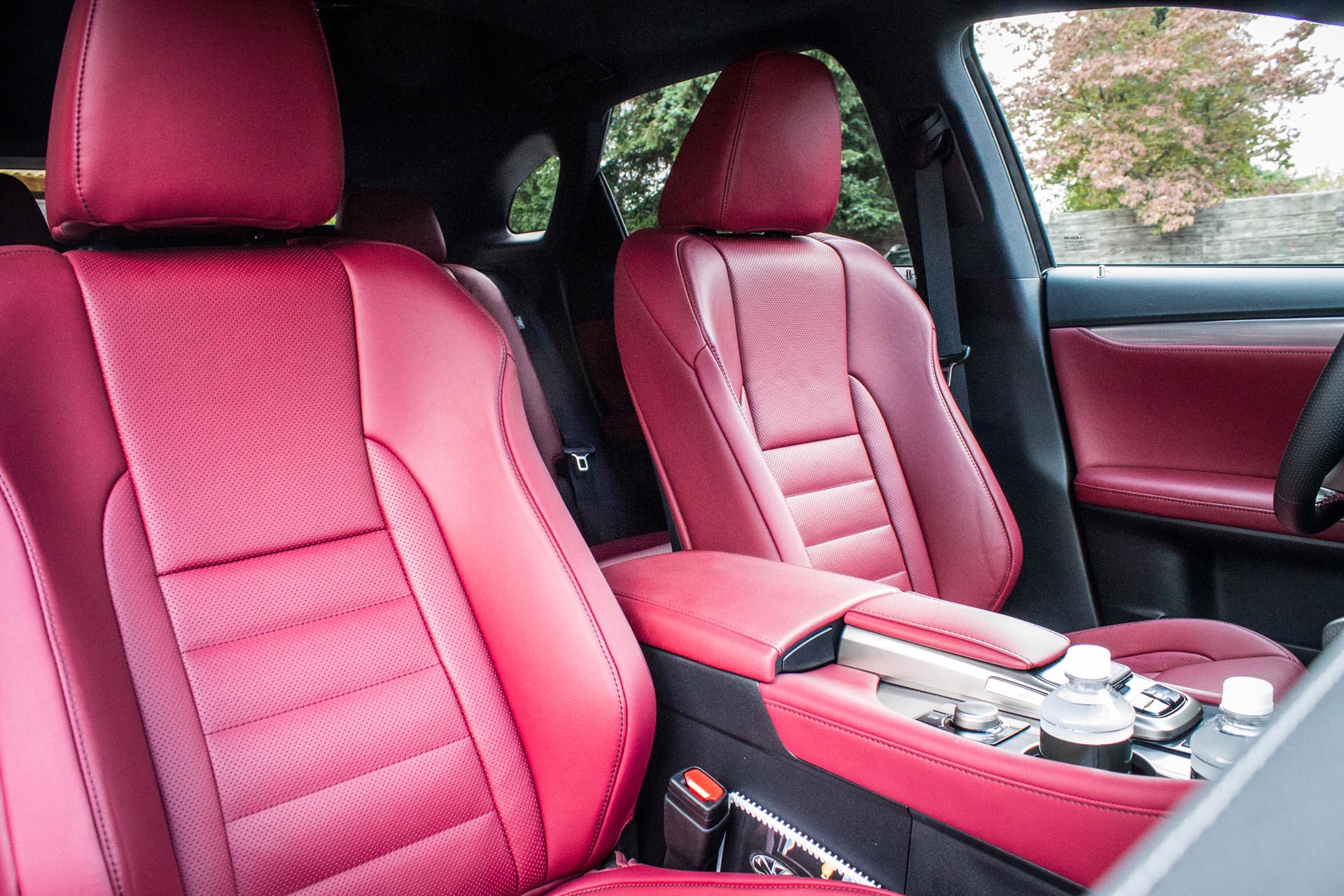Inside, the new RX is still extremely comfortable, but it's got a great deal more style than any of its ancestors. The F-Sport seats in particular are excellent, deeply bolstered and still very comfortable. In red, they're both stylish and functional.