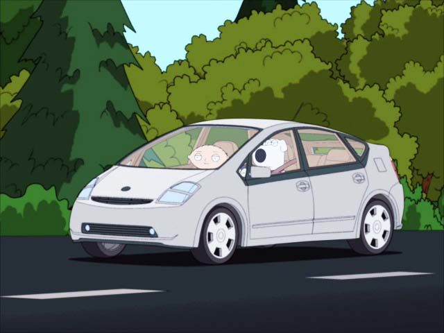 Okay, it's a cartoon, so you can't really say for sure it's a 2004, but that's what we've been told. The best part about this car is that it helps flesh out Brian's character, as a pretentious, social justice warrior who annoys others with his smugness about saving the planet. (As he's a dog, he also uses his car to intentionally run over squirrels. So that "saving the planet" thing has exceptions.)