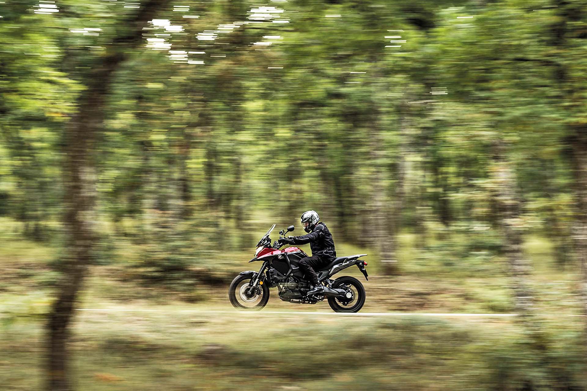 Want something that’s big and gnarly but not quite as off-road intense as the Africa Twin? You still get a DCT but the VFR1200X gets shaft drive and the VFR1200’s 1,237cc V4 engine. A suite of storage accessories and heater grips, plus power sockets for GPR, etc. make this an Iron-butt’s dream long-distance explorer.