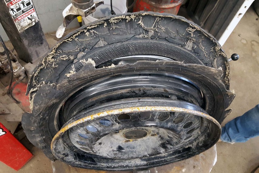 Obliterated tire