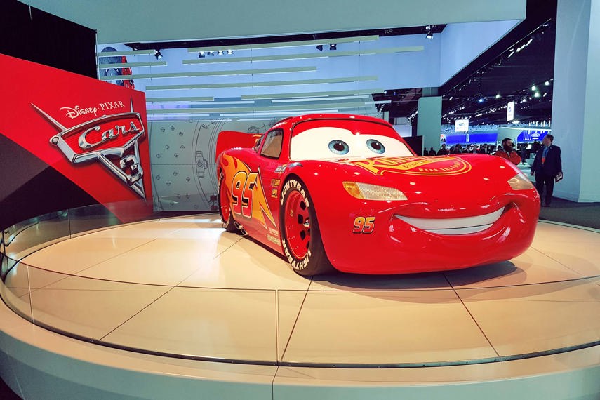 SW: Lightning McQueen was at NAIAS doing the media circuit ahead of the upcoming Disney film Cars 3, and not one person I saw managed to walk past him without stopping for a social media pic or a selfie. Ka-chow!