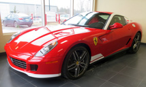 Sales rep Derek Poirier slips off the fabric cover and there it sits – one of the only forty Ferrari 599 GTB Alonso Edition 60F1 hyperformance coupes to roll from the gates of Ferrari’s Maranello facilities.