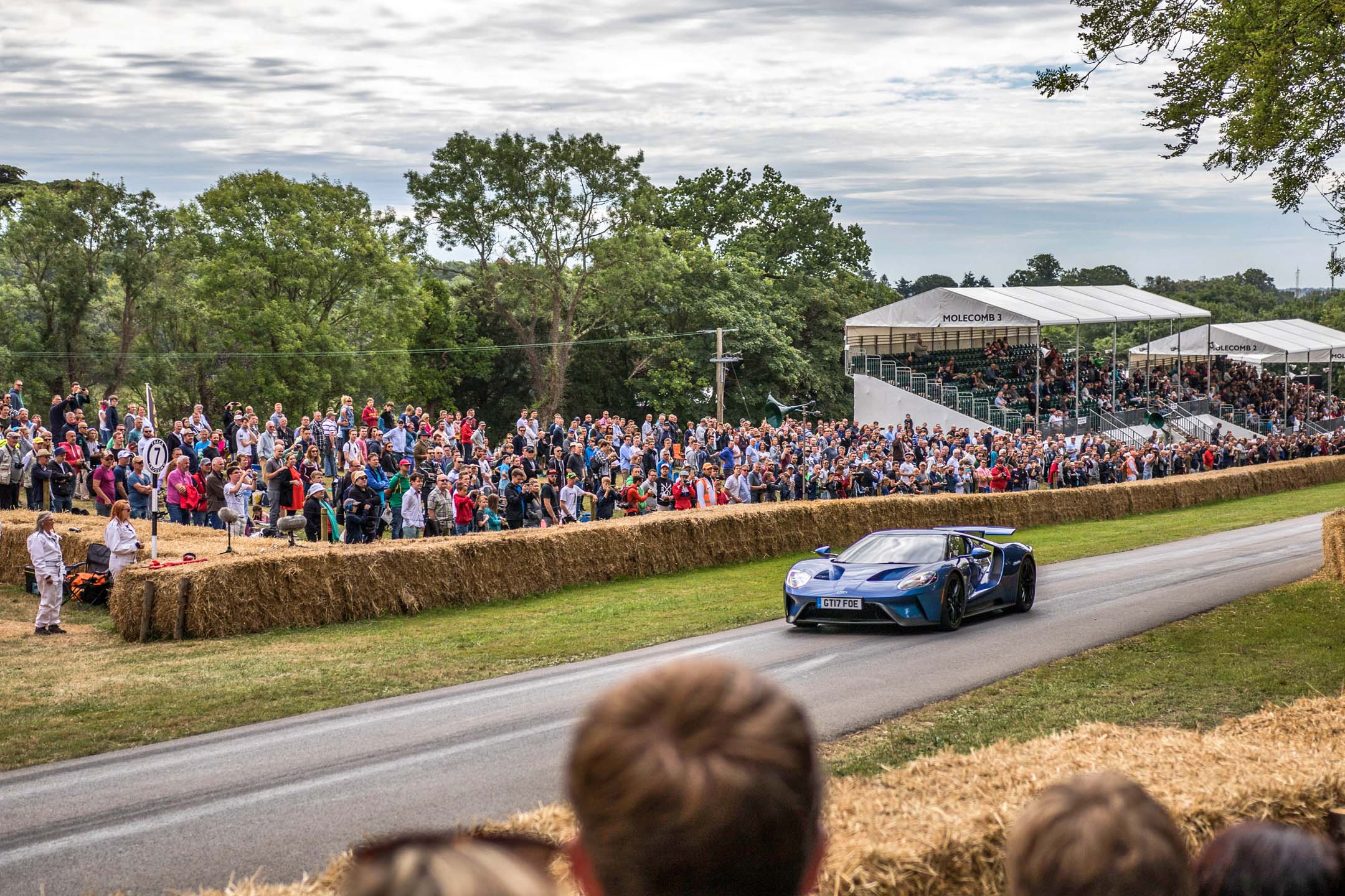Along with all the historic stuff, a new challenger appears. The Ford GT attracted plenty of crowds in the paddock, and practically flew up the hill. Not too many onlookers seemed to know it was built in Canada.
