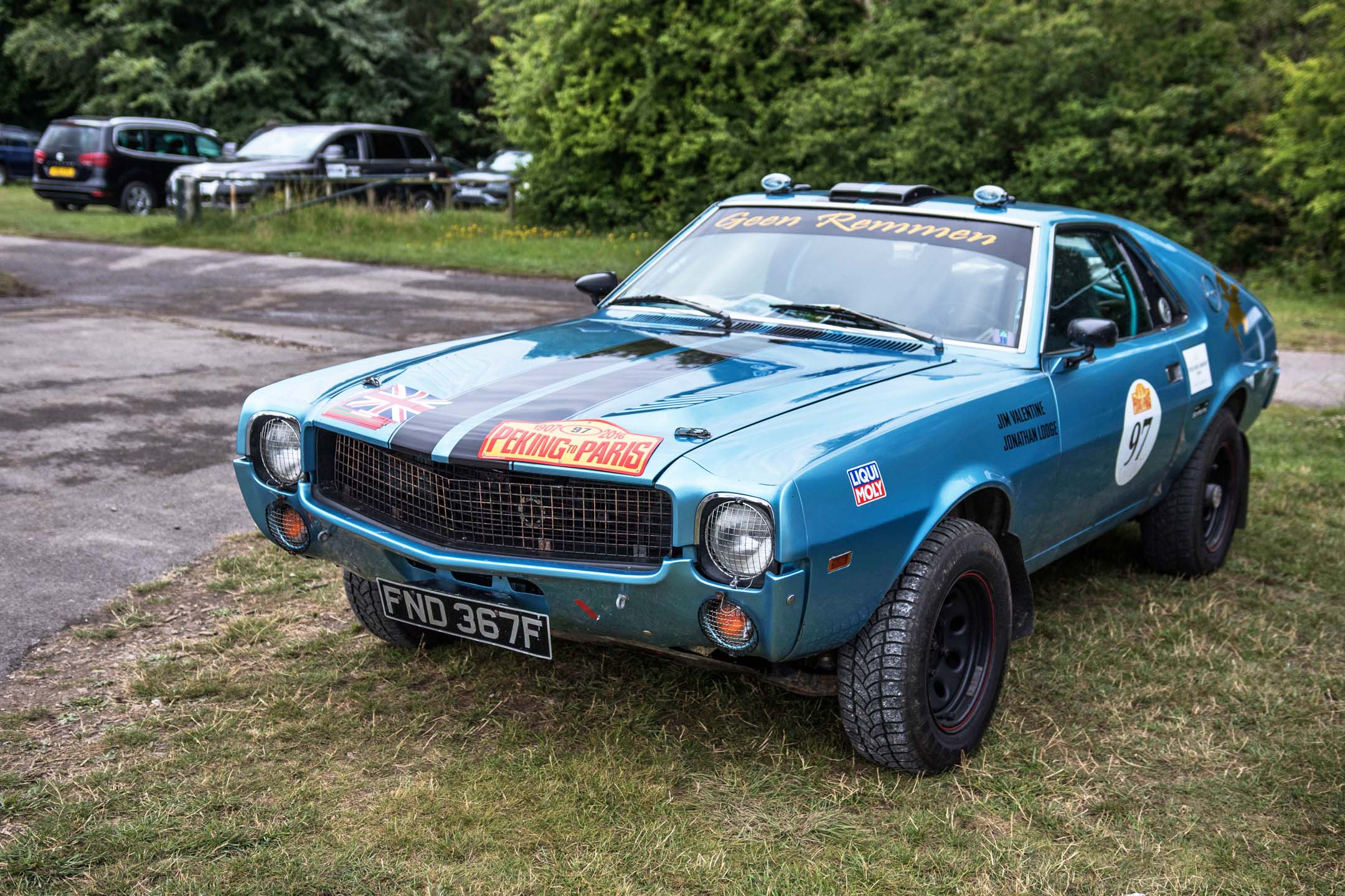 Tucked away in a corner, a lifted AMX shows that anything can be turned into a rally car, provided you’ve got big enough tires. This one had Peking to Paris badges on it, indicating it had hammered across the Gobi desert at one point.