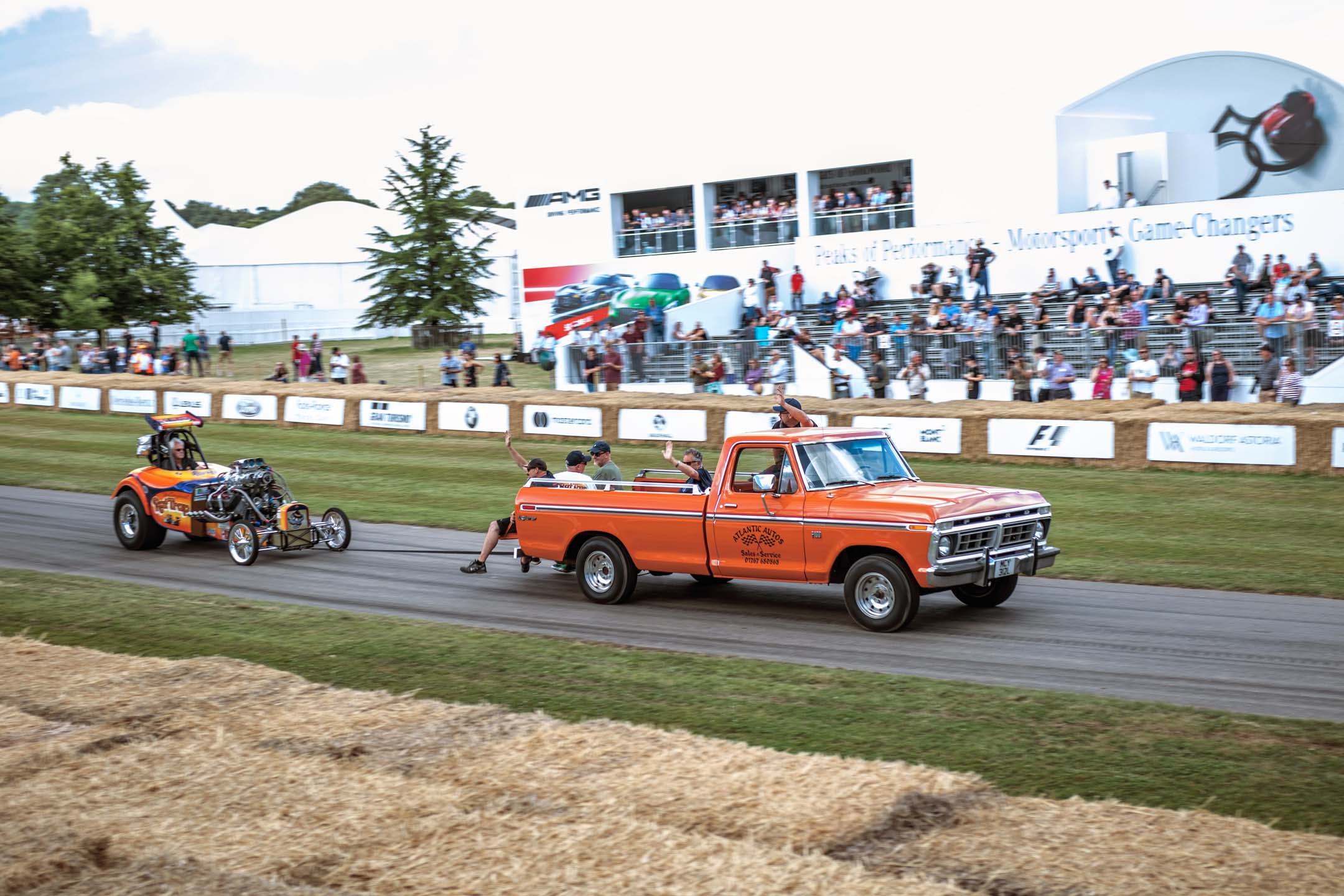 A common sight at any North American historic drag race, this F-150-towed dragster showed up at Goodwood like the proverbial bull in a china shop. Nobody seemed to mind the broken crockery everywhere.